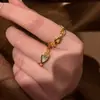 Producto Popular de Xiaohongshu: Anillo de Diamante con Forma de Herradura y Gota de Agua, Forma de Pera, Lágrimas de Sirena, Lujo Ligero, Anillo para Dedo Índice de Gama Alta de Nicho