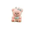 Lindo Colgante de Oso Flocado Tridimensional, Colgante de Mini Muñeca de Aspecto Caro, Colgante para Teléfono Móvil, Llavero, Colgante de Resina