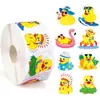 500 Pegatinas/Rollo Temu Wholesale Pegatinas Selladoras de Patitos Amarillos de Forma Irregular Pegatinas de Decoración de Playa de Verano Pegatinas para Diario No Adhesivas