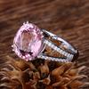 Zhen Rong novo anel de noivado moda europeia e americana incrustado com diamante rosa turmalina joias atacado uma geração de cabelo