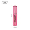 Botella de Perfume Mini Recargable de 5 ml Botella Cosmética Portátil Botella con Atomizador Contenedor de Spray Atomizador Botellas Recargables de Viaje
