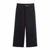 Calça Casual Solta de Verão 2025 Moda Nova Estilo Europeu e Americano Transfronteiriço Z com Cinto Simples Borda Enrolada