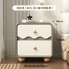 Mesita de noche con forma de ola de madera maciza nórdica, muebles de dormitorio modernos de madera maciza, nuevo armario de almacenamiento para dormitorio de estilo minimalista con cuero
