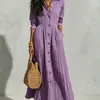 Ropa de mujer transfronteriza europea y americana 2026, nueva colección de otoño, cárdigan entallado a la cintura, color liso, manga larga, versátil, moderno, vestido ajustado