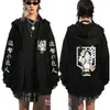 Nuevo cárdigan Otoño/Invierno Attack Giant Attack on Titan Marca de moda suéter con capucha y cremallera de terciopelo para hombre
