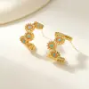Novos Brincos Turquesa em Forma de C Estilo Europeu e Americano Meados do Século para Mulheres, Luxo Acessível, Brincos de Alta Qualidade Novos Brincos 2025