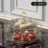 Mesa de Postres de Lujo Transparente Resistente a Roturas por Mascotas Bandeja de Dulces Multicapa Chapada en Oro Bandeja de Frutas Mesa de Pasteles y Bocadillos para Fiesta de Banquete