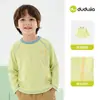 Ropa Infantil Dudu Camiseta Genial para Niños Otoño Bebé Manga Larga Superior Niñas Otoño Casual Camiseta Básica Infantil
