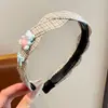 Diadema vintage de lunares plisada de ala ancha para mujer, casual y única, con un toque de alta gama, diadema versátil que hace que la cabeza se vea más alta y el rostro parezca más pequeño