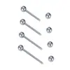 Titanio G23 1.2mm Dientes Externos Barra Recta Bola de Doble Extremo Barra de 16G Clavo para Oreja Clavo para Lengua Clavo para Pezón Joyería para Perforación de Aleación de Titanio