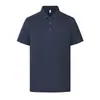 Camisa Polo de Hielo de Secado Rápido para Hombre Color Negro Sólido Cuello Solapa Manga Corta Ropa de Trabajo de Negocios Casual