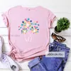 Verano 2023 nuevo top de manga corta camiseta con estampado de color serie Día de la Madre top de manga corta T