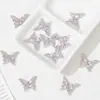 Cuentas creativas con forma de ala de mariposa brillantes tachonadas de diamantes para collares, pulseras, pendientes, accesorios para el cabello, pinzas para el cabello y componentes decorativos hechos a mano para DIY