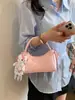 Bolsa de ombro casual de nylon da moda, grande capacidade, bolsa feminina para o trabalho, bolsa quadrada pequena, bolsa tote, bolsa de axila, fresca e doce
