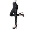 Leggings de Modal de Otoño para Mamá, para Mujeres de Mediana Edad y Mayores, con Estampado de Gipsófila, Pantalones Ajustados de Nueve Puntos para Usar por Encima