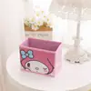 Caja de almacenamiento rectangular de escritorio con expresión de cara grande de dibujos animados, plegable, para cosméticos, papelería, joyería, caja organizadora de clasificación