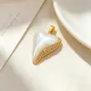 Cobre con Oro Real Corazón de Melocotón Blanco Leche Suave Moda Transfronteriza DIY Joyería Cobre Circonia Colgante Microincrustado