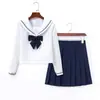 Fábrica en nombre del paquete posventa costa traje de marinero jk uniforme escolar para el traje básico falda plisada japonés genuino