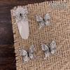 Joyería para Uñas de Mariposa en la Punta del Dedo Popular en Internet Tridimensional Dulce Viento Cool Aleación Diamante Alas de Mariposa Grandes Accesorios para Uñas