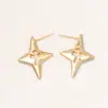 Pendientes de Aro Cruzados Transfronterizos Estilo Europeo y Americano Amazon, Pendientes de Estrella con Diseño Personalizado de Nicho, Joyería Simple y de Alta Gama