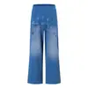 27577 High Street Estilo Americano Masculino e Feminino Vintage Lavado Estampa Design Solto Reto Moda de Rua Casual Calça de Moletom
