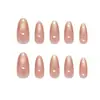 Unhas postiças artesanais pré-fabricadas, com efeito olho de gato, degradê rosa, estilo europeu e americano, removíveis e duráveis, pacote com 30 unidades.