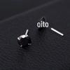 Brincos de Prata S925 com Zircônia de Quatro Garras com Diamantes, Diamantes Coloridos Redondos Quadrados, Brincos Simples para Homens e Mulheres, Fornecedor Transfronteiriço Fabricante