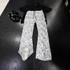 Calça Graffiti Estilo Americano Preta para Homens, Calça de Moletom Reta com Letras para Outono, Calça Esportiva Casual Tendência Hip-Hop com Levanta-Virilha