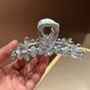 Exquisito Pasador de Pelo de Cristal Coreano de Alta Gama Dongdaemun, Elegante y Moderno Accesorio Grande para el Cabello para la Parte Trasera de la Cabeza