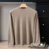 Nuevo suéter de cachemira 100% para hombre de otoño e invierno, cuello semialto, holgado, casual, cálido, camiseta base de punto negra