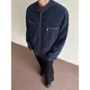 Nueva chaqueta de alta calidad estilo 'old money' con cuello alto para otoño e invierno para hombres y mujeres, marca americana de moda, top holgado de trabajo con cremallera