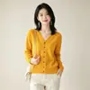 Nuevo Otoño 2026 Estilo OL Japonés y Coreano Casual Cárdigan Cuello en V Suéter Regular Ropa de Punto para Mujer