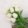 Tulipán de Simulación PU Sintético Flor Artificial Soportes Colores Boda Decoración Suave Fábrica de Arte Floral Suministro al por Mayor