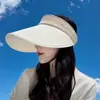 Liquidação Final, Sem Devoluções ou Trocas, Chapéu de Sol de Verão Feminino com Proteção UV, Chapéu de Sol para Férias ao Ar Livre Que Faz o Rosto Parecer Menor