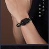 Pulsera de obsidiana valiente para hombre y mujer, colección de pareja con ojos de arcoíris naturales, regalo para el día del niño para su novio.