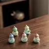 Calabazas Glaseadas de Cristal Pequeños Adornos de Cerámica para Damas Lindos Gadgets Coloridos Mascotas de Té Accesorios para Ceremonia del Té Regalos de Alta Gama