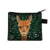 Nova Bolsa de Moedas Curta de Animal Fofo 2021 Mini Carteira de Cartão Bolsa de Armazenamento de Moedas com Impressão Digital para Cabelo
