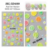 Adesivos de Unha Frutas Gelatinosas Frescas 5D Embossados Estéreo Romã Doce Fatias de Limão Adesivos DIY para Nail Art Estilo Hg