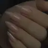 Unhas Portáteis Transfronteiriças Simples de Alta Qualidade Longas em Formato de Amêndoa Unhas Postiças Esmalte Degradê com Glitter Removíveis Atacado