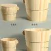 Cubo de Madera de Cedro para Cocer Arroz al Vapor, Recipiente de Madera para Arroz Glutinoso, Uso en Cocina, Uso Comercial, Vaporera Grande y Pequeña, Vaporera Tradicional de Bambú