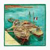 53cm Serie de Pinturas al Óleo de Van Gogh Descarga Barco de Arena Dama Sarga Decorativo Bufanda Joker Cuadrado Pequeño Bufanda Venta al Por Mayor