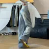 Calça Jeans Estilo Americano de Perna Larga Estreita para Mulheres, Novo Modelo Inverno 2025, Tamanhos Grandes, Cintura Alta, Emagrecedor, Calça Longa Levemente Flare