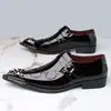 Superventas de Amazon Transfronterizo Cabeza de Hierro Tamaño Grande Estilo Británico Moderno Casual Zapatos de Cuero para Hombre Formal de Negocios - 25731