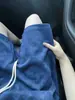 Shorts Azules Marino con Parche de Boca de Tiburón para Hombre, Verano, Holgados, Transpirables, Rectos, Pantalones Deportivos Casuales