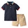 Trajes Deportivos Europeos y Americanos para Niños, Conjunto Casual de Bebé Arcoíris Polo Manga Corta Shorts al por Mayor, Traje de Bebé a la Moda