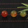 Pedras Naturais de Ágata Vermelha do Sul Soltas com Padrão de Chama em Vermelho Caqui, Pulseira DIY Feita à Mão Contas Redondas Semi-Acabadas Acessórios de Joalheria Venda por Atacado