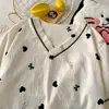 Tiro real de fábrica original serie de algodón nube de verano con cuello en V conjunto de traje de manga corta conjunto de pijama para mujer ropa de casa