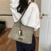 Bolsa de Tecido Nova de Verão 2026 Transfronteiriça, Bolsa de Ombro, Bolsa Saco de Grande Capacidade, Bolsa Tote Feminina Estilo Preguiçoso de Férias