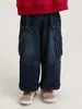 Pantalones cargo anchos cómodos de calle retro para niñas Wulibu 2026 otoño nuevo jeans transpirables para niños