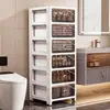Estantería de almacenamiento para huecos transfronterizos para uso doméstico, armario de almacenamiento para baño, armario lateral estrecho, armario de almacenamiento de plástico para huecos de cocina tipo cajón